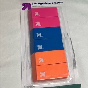 6 Pack Multiple Color Smudge Free Erasers For School Supplies And Art Supplies
